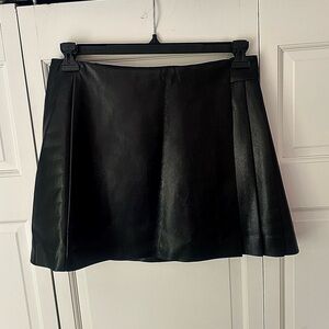 Alice + Olivia Leather Black Skirt